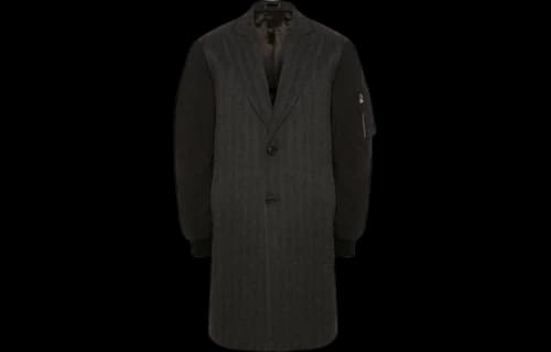 Alexander McQueen Herringbone Bomber Sleeve Coat 'Grey'