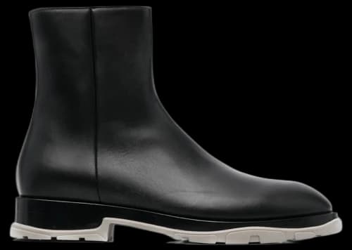 Alexander McQueen Half Leather Boot Black Grey