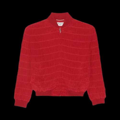 Saint Laurent Teddy Jacket In 'Rouge Theatre'