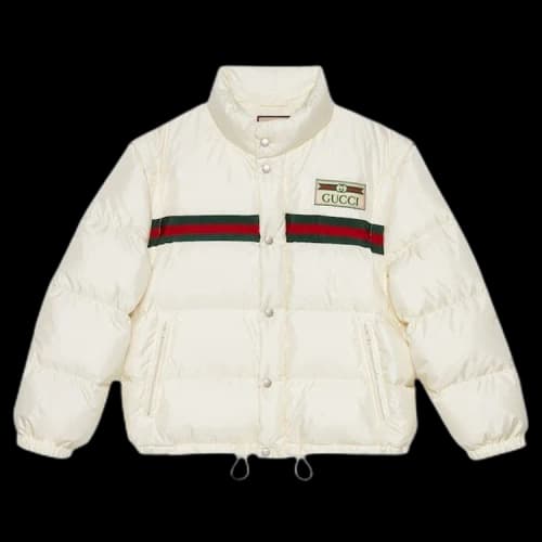 Gucci Padded Bomber Jacket With Web 'White'