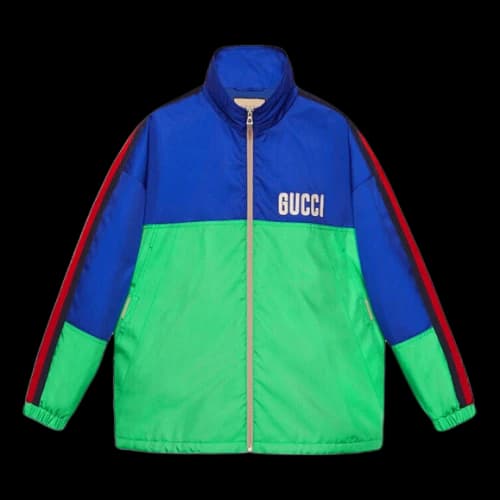 Gucci Tiger Nylon Canvas Jacket With Patch 'Blue Green'