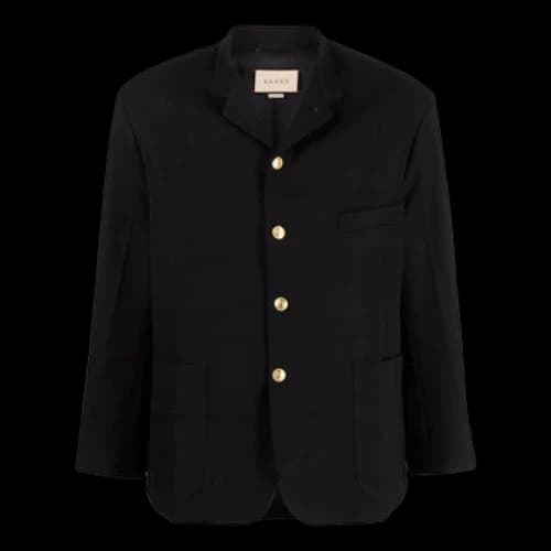 Gucci Woolen Single-Breasted Blazer 'Black'