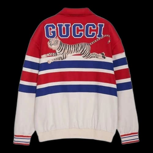 Gucci Tiger Collared Sweatshirt With Patch 'Red Ivory'