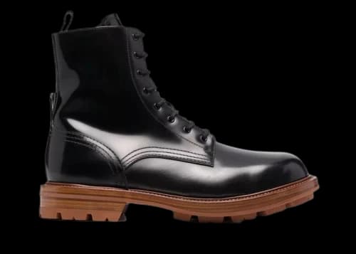 Alexander McQueen Leather Boots Black Brown