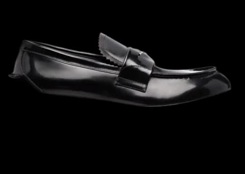 Alexander McQueen Contrast Sole Leather Penny Loafers Black White