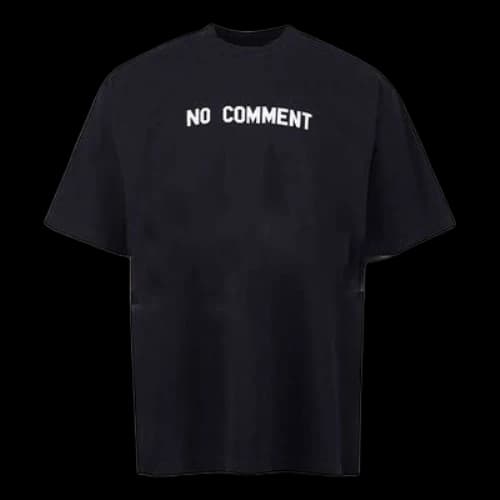 Balenciaga No Comment Cotton T-Shirt 'Navy'