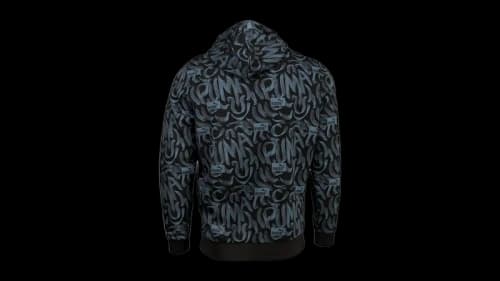Puma Essentials Logo Lab Graphic Pullover Hoodie Black