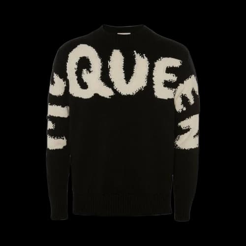 Alexander McQueen Graffiti Over Jumper 'Black/Ivory'