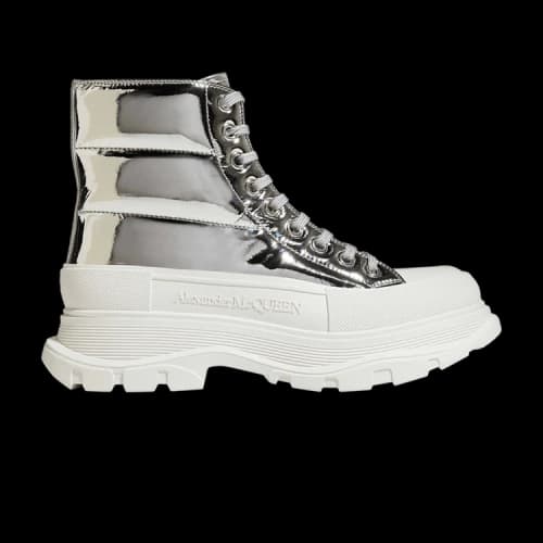 Alexander McQueen Tread Slick Puffer Boot 'Metallic Silver'