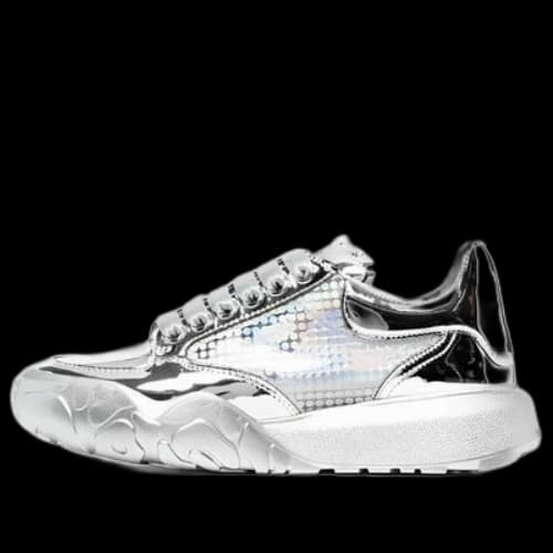 Alexander McQueen Metallic Low-Top sneakers 'Silver' (Women's)
