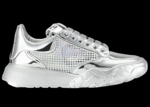 Alexander McQueen Oversized Court Trainer Silver Holographic (Women's)