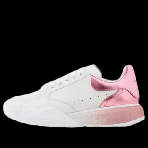 Alexander McQueen Metallic Court Low-Top Sneakers 'White Pink' (Women's)