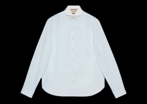 Gucci Cotton Popeline Boxy Shirt Pale Azure