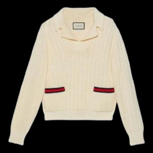 Gucci Tiger Knit Sweater With Patch 'Ivory'