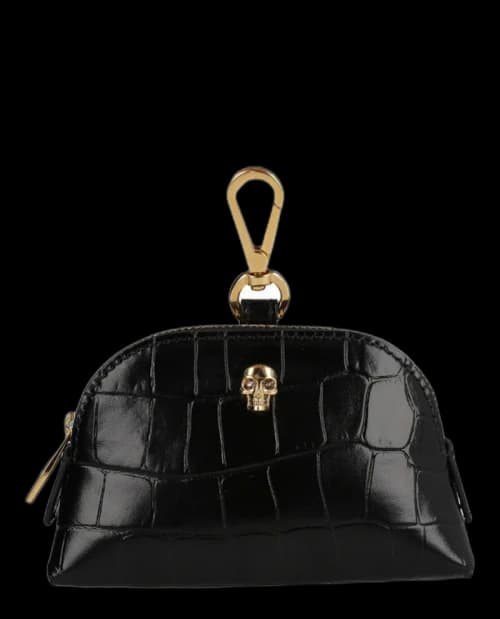 Alexander McQueen Skull Logo Zipped Coin Pouch Black