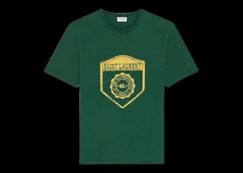Saint Laurent Logo T-Shirt Green