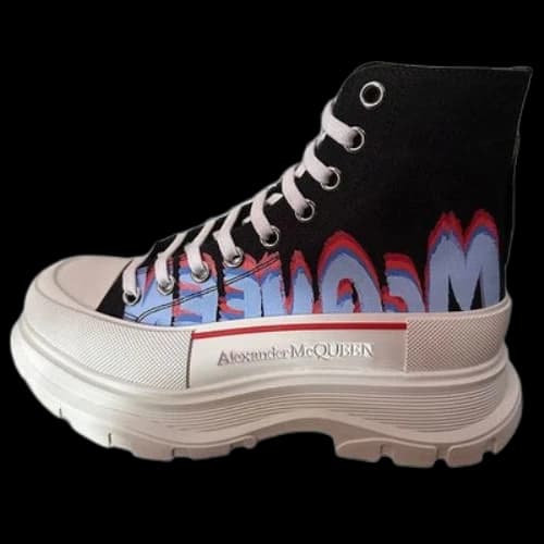Alexander McQueen Tread Slick High-Top Sneakers 'Black Blue Red'