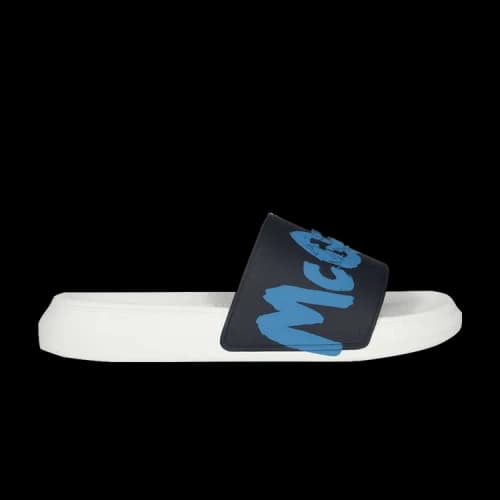 Alexander McQueen Rubber Pool Slide 'Graffiti - Navy' (Women's)