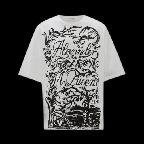 Alexander McQueen Skeleton Print T-Shirt 'White/Black'