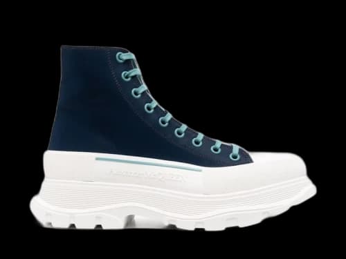 Alexander McQueen Tread Slick Lace Up Boot Blue White