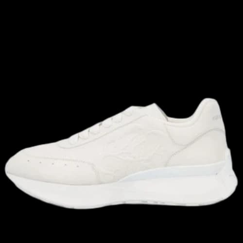 Alexander McQueen Sprint Runner Leather Sneakers 'Beige White'