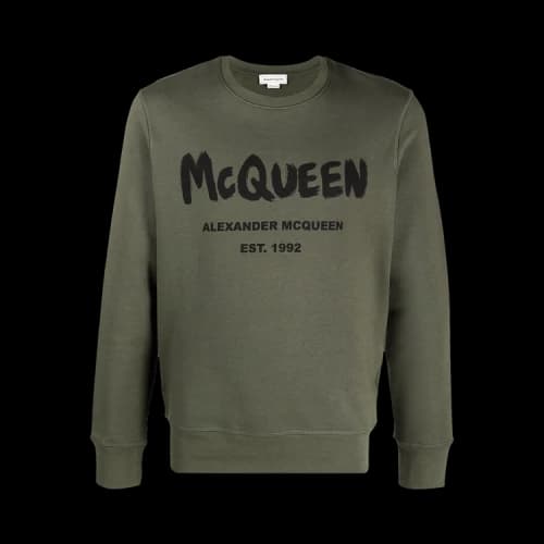 Alexander McQueen Graffiti Sweatshirt 'Khaki/Black'