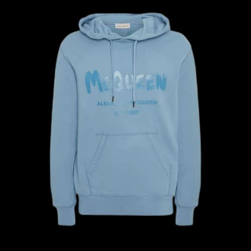 Alexander McQueen Graffiti Hoodie 'Sky Blue'