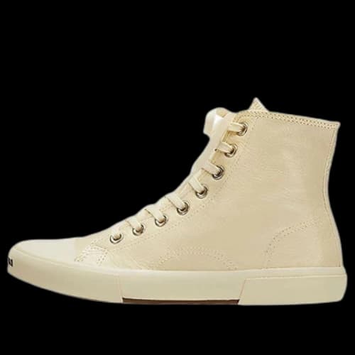 Balenciaga Paris High Top Sneakers 'Beige Leather and Beige Rubber'