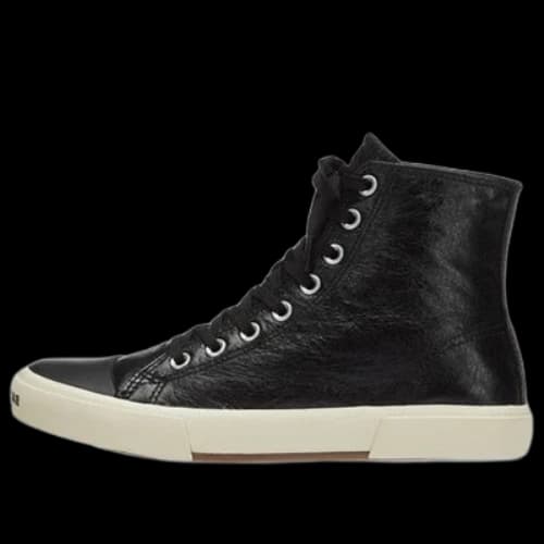 Balenciaga Paris High Top Sneakers 'Black Leather and White Rubber' (Women's)
