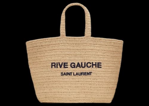 Saint Laurent Rive Gauche Supple Raffia Tote Bag Natural