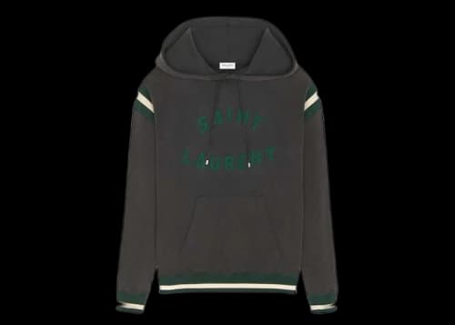 Saint Laurent Logo Hoodie Black/Green