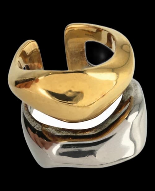 Alexander McQueen Sculpted Cut Out Ring Silver