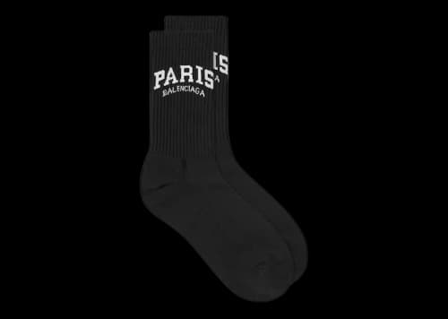 Balenciaga Paris Logo Socks Black/White