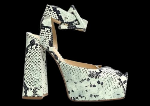 Bottega Veneta Faded Python Noir Tower Pumps Green Black (Women's)