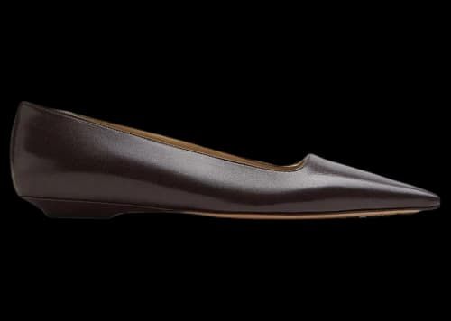 Bottega Veneta Leather Ballet Flat Brown (Women's)