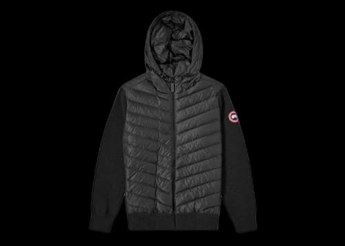 Canada Goose Black Label Hybridge Quilted Knit Down Hoodie Black