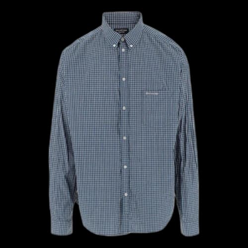 Balenciaga Checked Long Sleeve Shirt 'Blue'
