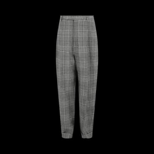 Gucci Tapered-Leg Plaid Trousers Grey Beige