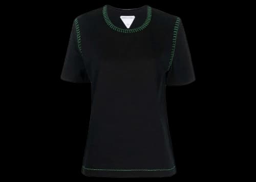 Bottega Veneta Stitch Detailed Crewneck T-Shirt Black