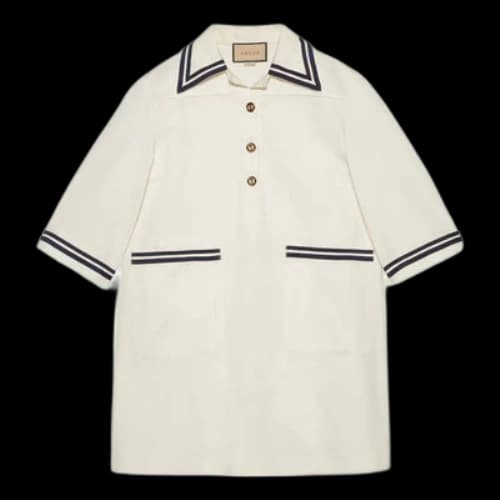 Gucci Stripe-trim Cotton Shirt Dress 'White' (Women's)