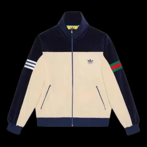 Gucci x adidas Chenille Zip-Up Jacket 'Beige Blue'
