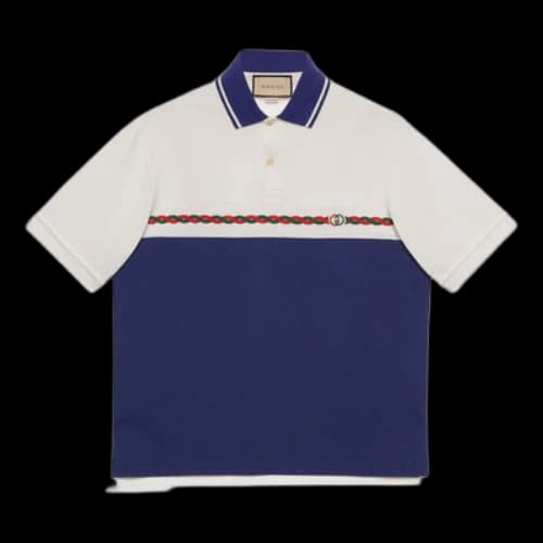 Gucci Cotton Jersey Polo With Interlocking G 'Blue White'
