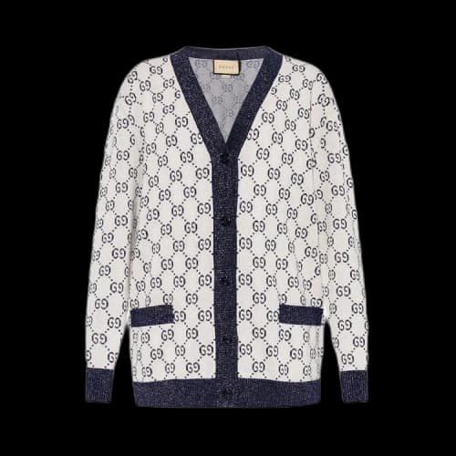 Gucci Cardigan 'Ivory/Blue'