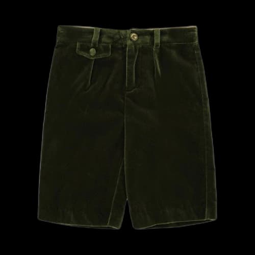 Gucci Kids Pleated Velvet Shorts 'Green'