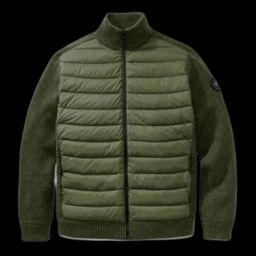 Canada Goose Hybridge Black Label Knitted Down Jacket For Men Grey/Green