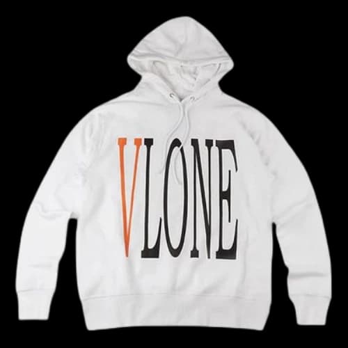 VLONE Staple Classic Printing Back Large Long Sleeves Couple Style White Orange