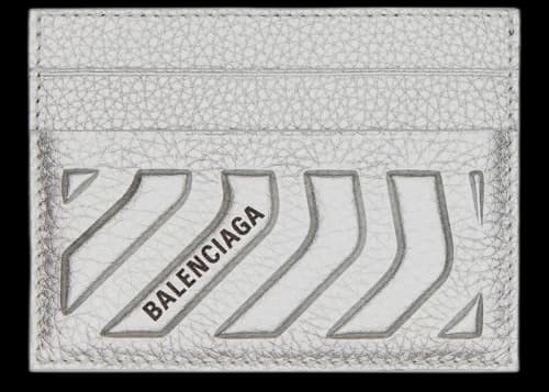 Balenciaga Car Card Holder Metallized Silver