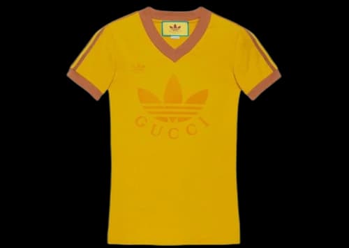Gucci x adidas V-Neck T-Shirt Yellow