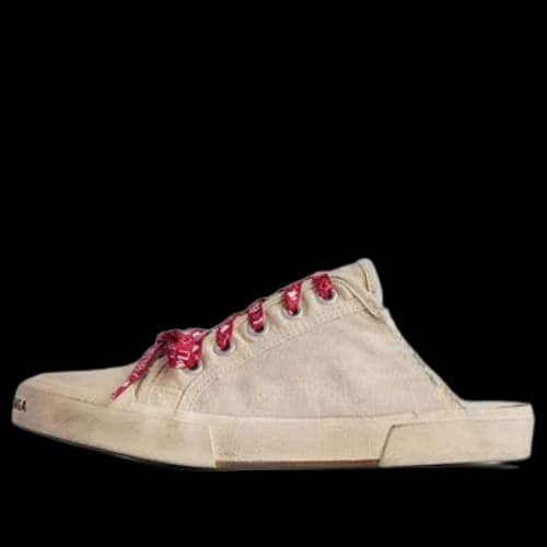 Balenciaga Paris Mules 'White Destroyed Cotton and White Rubber' (Women's)