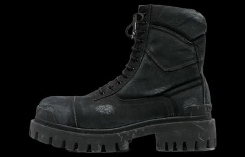Balenciaga Combat Strike Boots 'Washed Black Cotton'